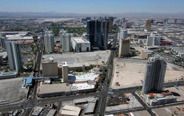 Luftaufnahme der Las Vegas Boulevard Norden und Paradiesstraße, Newa - Foto, Bild