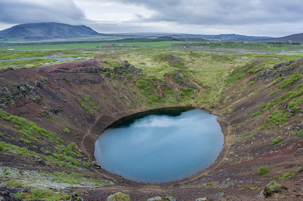 Kerid, volcanic crater lake. Iceland - Фото, изображение