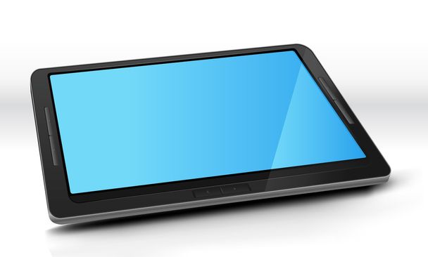 Tablet pc met blauw scherm - Vector, afbeelding