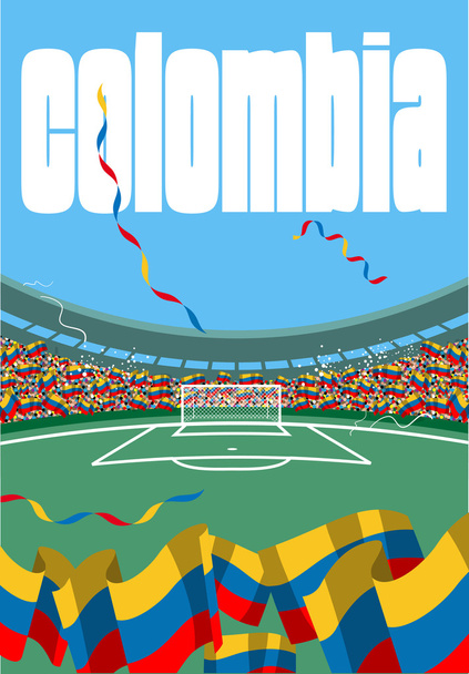 Kolombiya Futbol Stadyumu - Vektör, Görsel