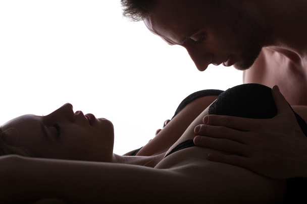 Man caressing woman's breasts - Фото, зображення