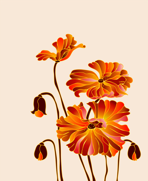 Poppies - Vector, imagen