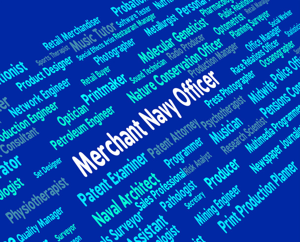 Merchant Marine-officier middelen werk Word en beheerders - Foto, afbeelding