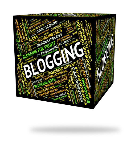 Blogging słowo wskazuje Blogger witryny i witryny - Zdjęcie, obraz