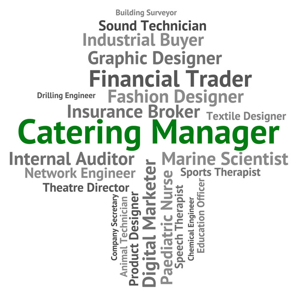Catering Manager mostra aluguer de restaurante e superintendente
 - Foto, Imagem