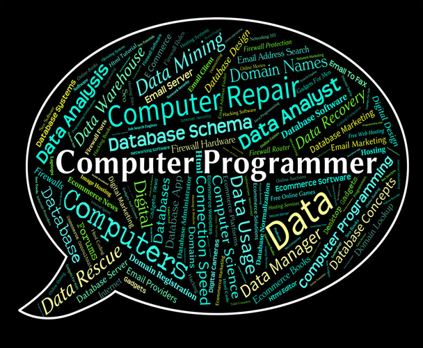 Комп'ютерний програміст означає інженер програмного забезпечення та комунікації
 - Фото, зображення