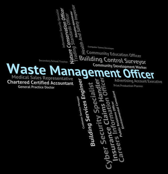 Agent de gestion des déchets montre se débarrasser et les administrateurs
 - Photo, image