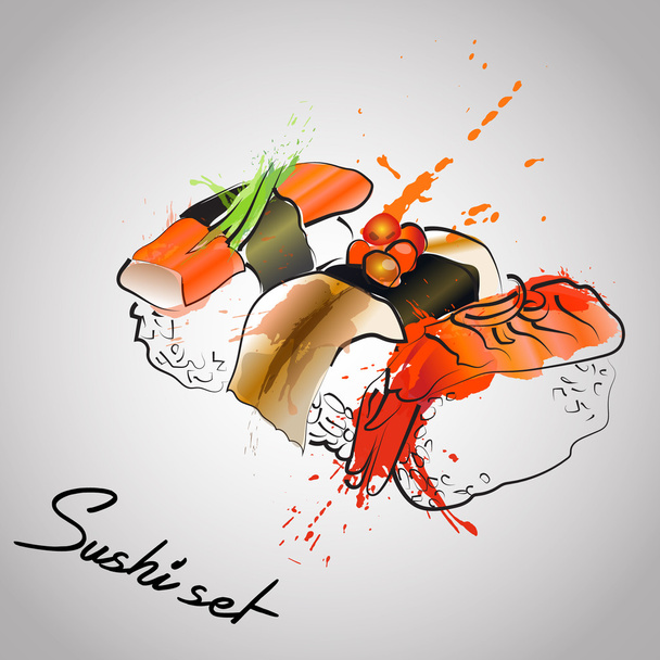Набор суши
  - Вектор,изображение