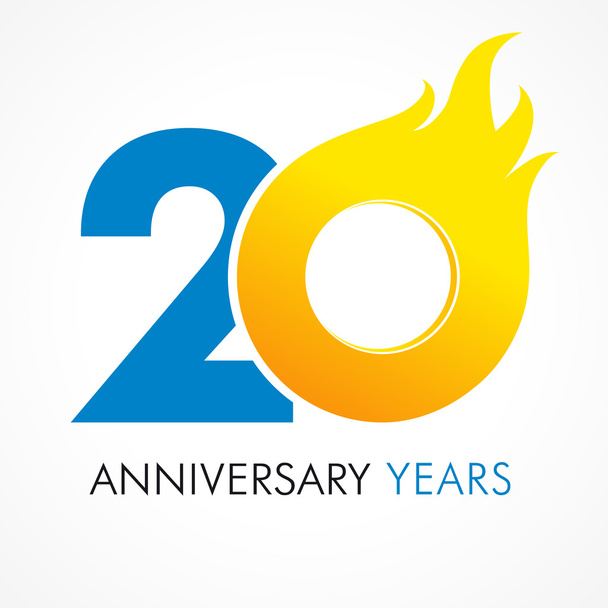 20 Jahre Flammenlogo - Vektor, Bild