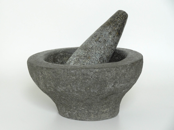 Mortier et pilon en pierre
 - Photo, image