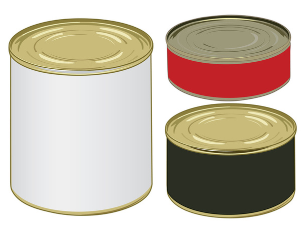 Conjunto de latas de etiquetas de aluminio para firmar su texto
 - Vector, Imagen