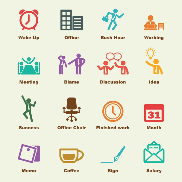 office life elements - Vector, Image