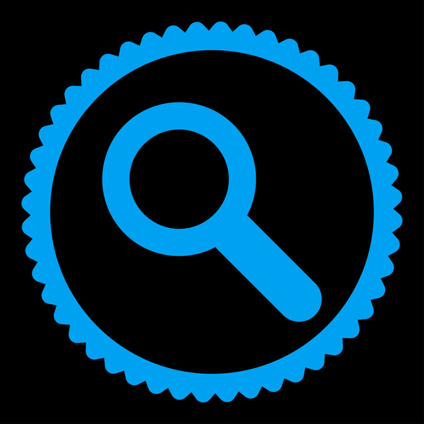 Search flat blue color round stamp icon - Vektori, kuva