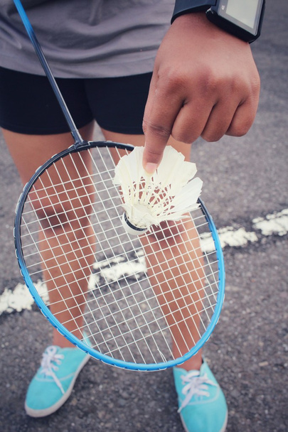 Jovem jogadora de badminton
 - Foto, Imagem