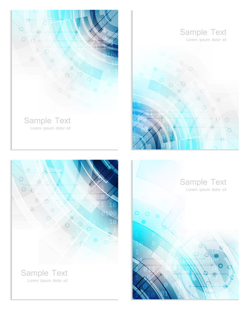 Set of abstract business flyer template, brochure or cover design - Vector, Image