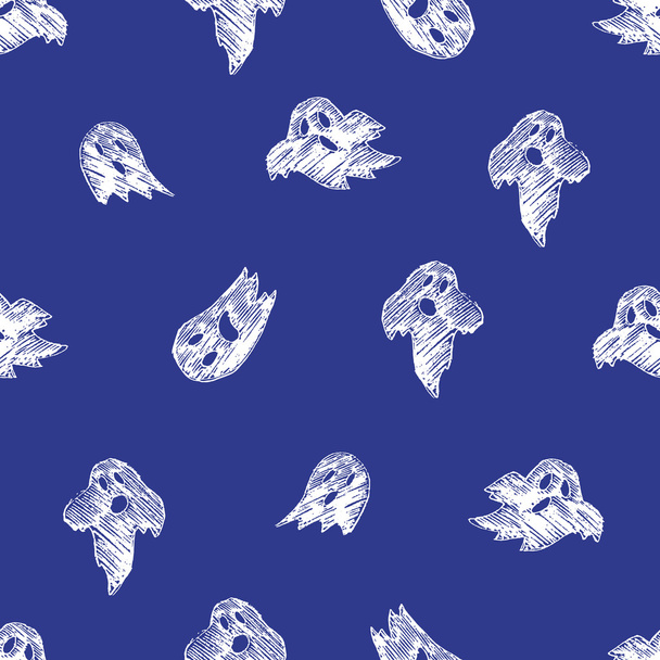 pattern with rough hand drawn ghosts - Vecteur, image
