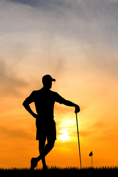 Golf at sunset - Fotoğraf, Görsel