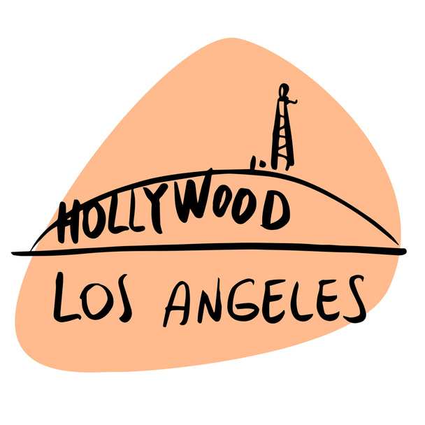 Λος Άντζελες Καλιφόρνια ΗΠΑ Χόλιγουντ - Διάνυσμα, εικόνα