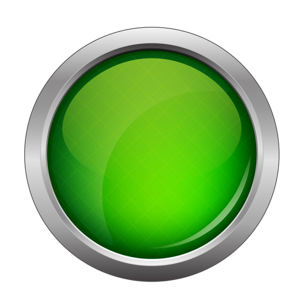 green round glossy button vector - Vector, Image