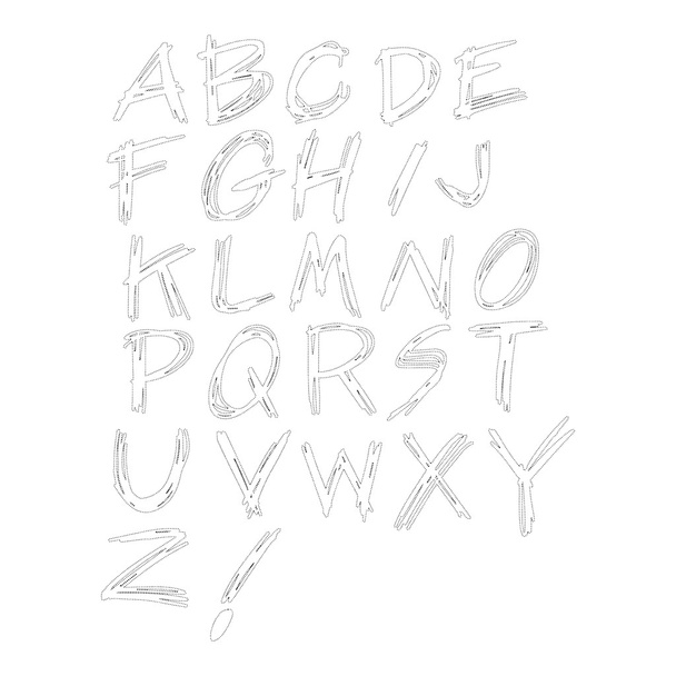 Vector illustration black polka dot spotted alphabet uppercase l - Vettoriali, immagini