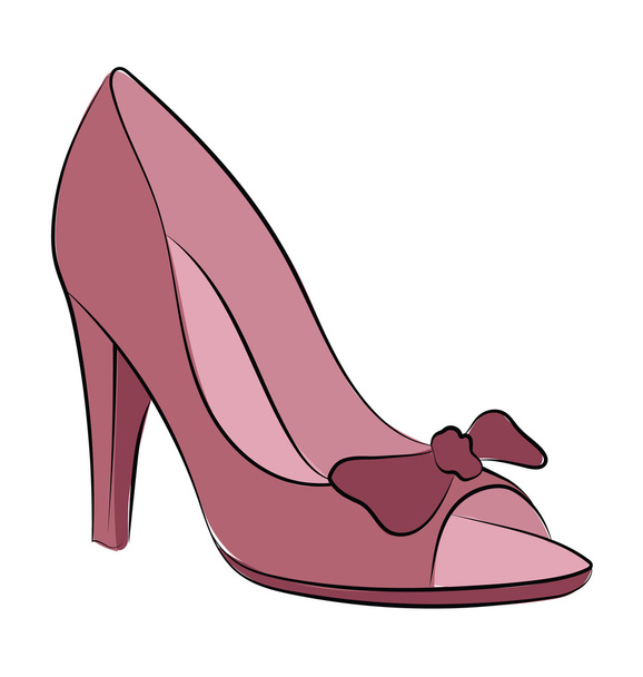 Slingback Hand Drawn Colored Vector Icon - Διάνυσμα, εικόνα