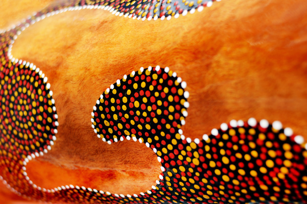 Details of Indigenous Australian art Dot painting - Fotoğraf, Görsel