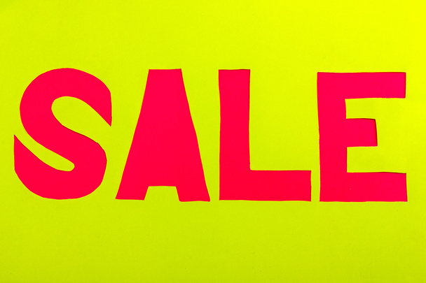 Sale paper sign in red - Photo, Image
