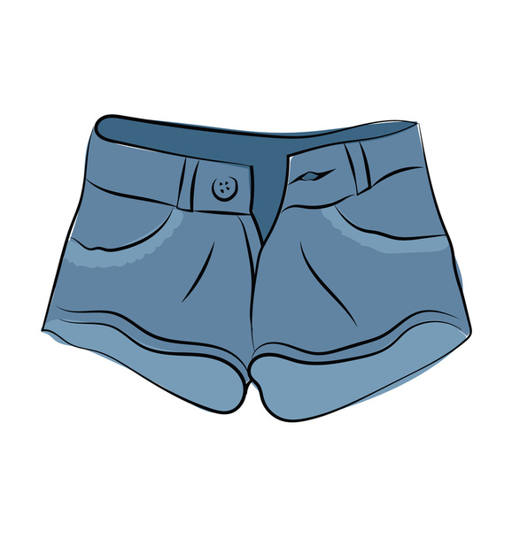 Shorts Hand Drawn Colored Vector Icon - Vector, Image
