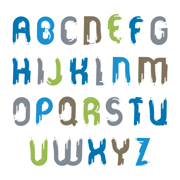 smudge alphabet capital letters set - Vetor, Imagem