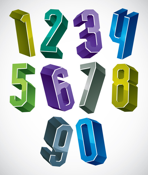 3d geometric numbers set - Vector, afbeelding