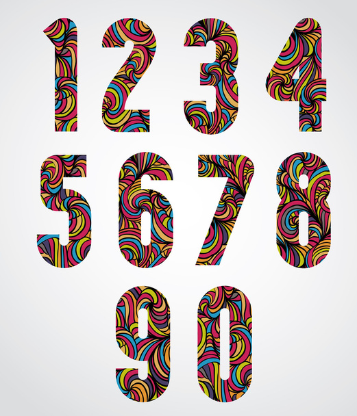 Trendy bold numbers design - Vector, Image
