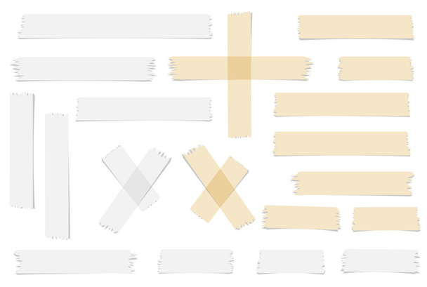 Set di accettare o sì, croce e diversi pezzi nastro adesivo dimensioni su sfondo bianco
 - Vettoriali, immagini