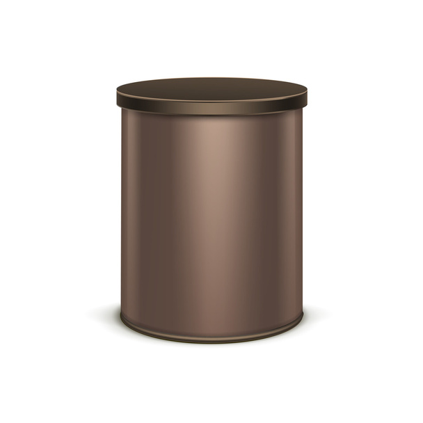 Brown tin box packaging container for tea coffee isolated vector - Vettoriali, immagini