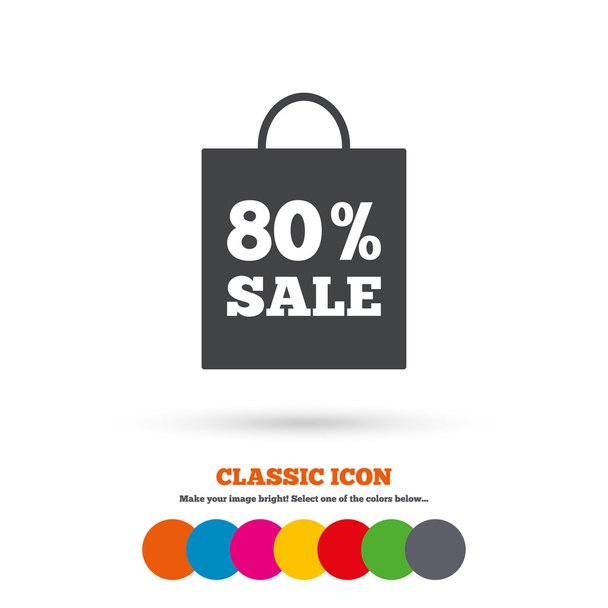 80 percent discount, sale icon - Vector, afbeelding
