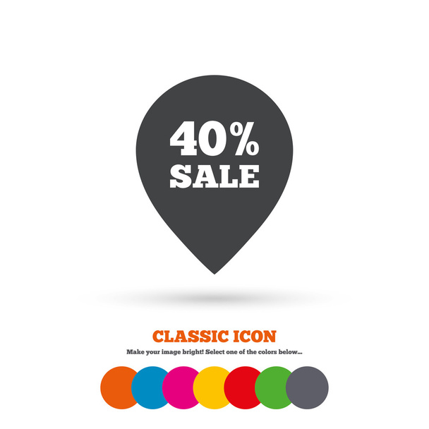 40 percent discount, sale icon - Vector, afbeelding