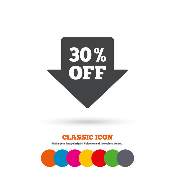 30 percent, sale, tag icon - Vector, afbeelding