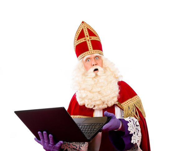 Sinterklaas avec ordinateur portable
 - Photo, image