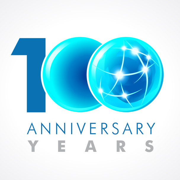 100 anniversary connecting logo - Vector, Image