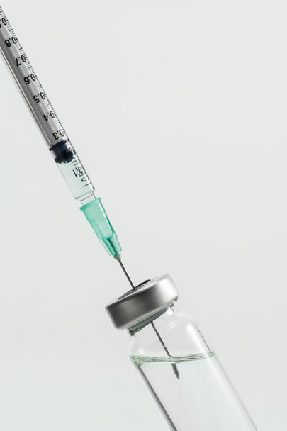 medical syringe and medicine  isolated on white background - Foto, afbeelding