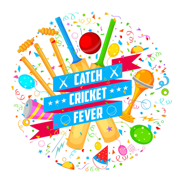 Bate de críquet de diferentes países participantes
 - Vector, imagen