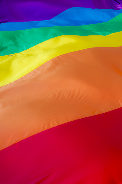 Close up of a rainbow flag - Photo, Image
