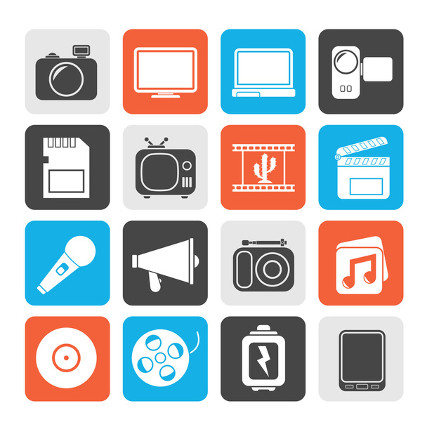 Silhouette Multimedia and technology Icons - Wektor, obraz