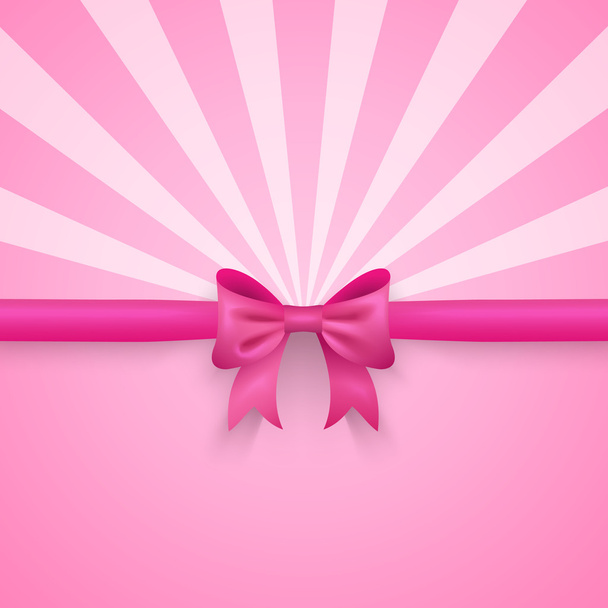 Romantic vector pink background with cute bow and pattern - Vektör, Görsel