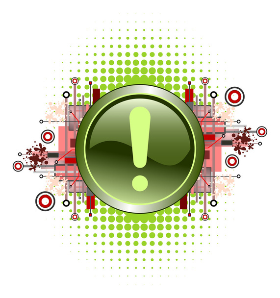 exclamation mark Button - Vector, afbeelding
