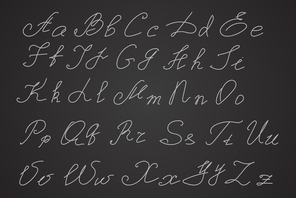 Napisany ręcznie lub ręcznie rysowane liter, litery skryptu. Liter kaligrafia.  - Wektor, obraz
