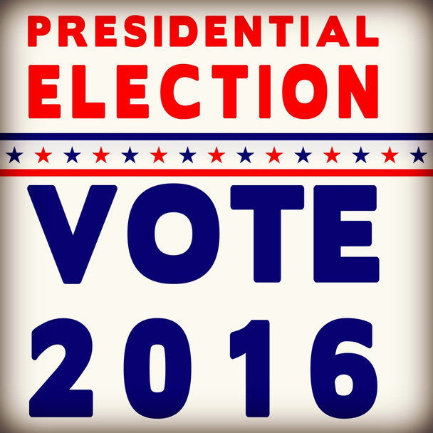Patriotyczne amerykańskich wyborach prezydenckich głosowania plakat 2016 - Vintage - Zdjęcie, obraz