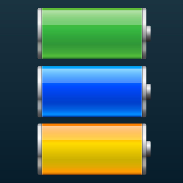 Set of battery charge status - Vector, imagen