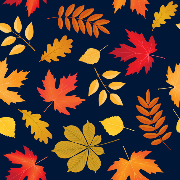 vector seamless background with autumn colored leaves - Vektori, kuva