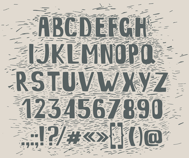Digitare lettere, numeri e segni di punteggiatura alfabeto drawin mano scrittura abc font vettoriale
.  - Vettoriali, immagini