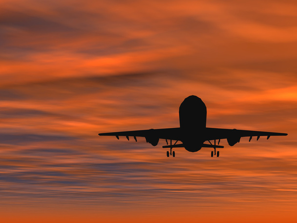 Flugzeug oder Flugzeug Silhouette - Foto, Bild